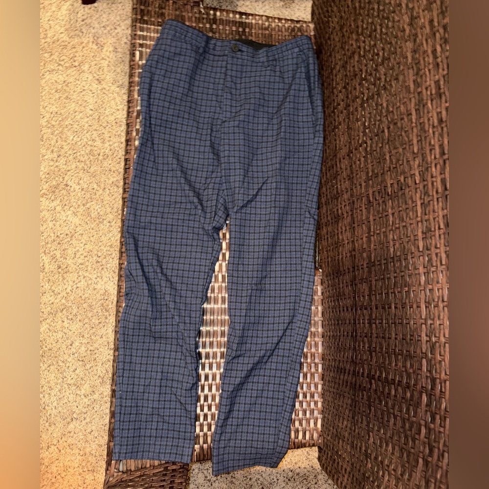 Zara Vintage Men’s Navy Blue Plaid Pants